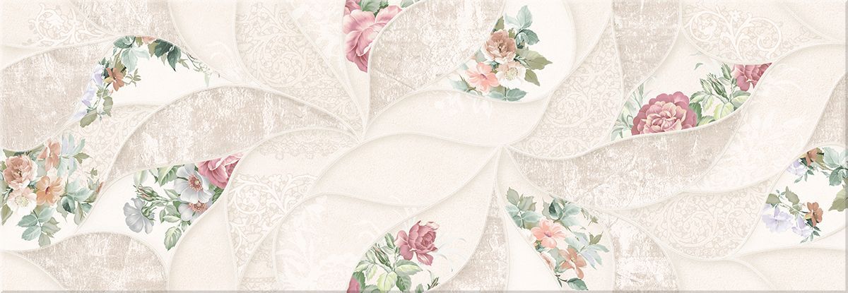 Плитка 506931101 Malwiya (Мáльвия) Milk Floris 24,2х70, Eletto Ceramica (Элетто Керамика)