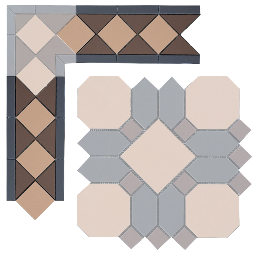 Бордюр метлахской плитки Павловск светло-кирпичный (032/013/006) 30,9х15,8, Keramark (Керамарк)