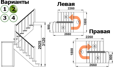 Лестница К-004м/2 П с подступенками сосна (7 уп), Profi&Hobby