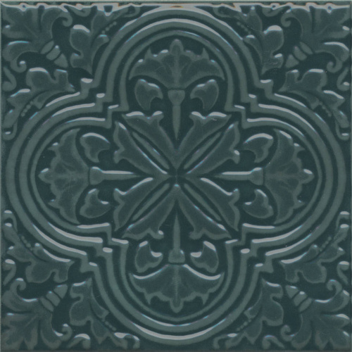 Декор KMD3STA003BN Фес зелёный тёмный глянцевый 15x15x0,77, Kerama Marazzi (Керама Марацци)