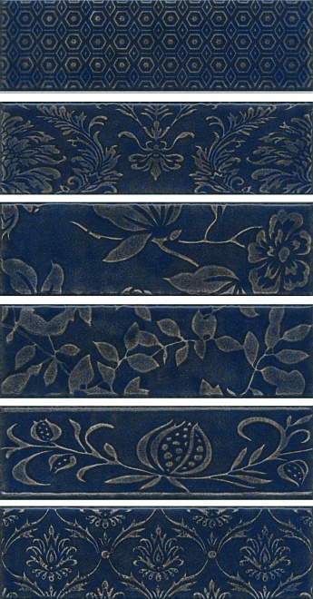 картинка AD\B333\6x\2926 Кампьелло синий  панно из 6 частей  8,5*28,5,  Керама Марацци от магазина Плитбург 