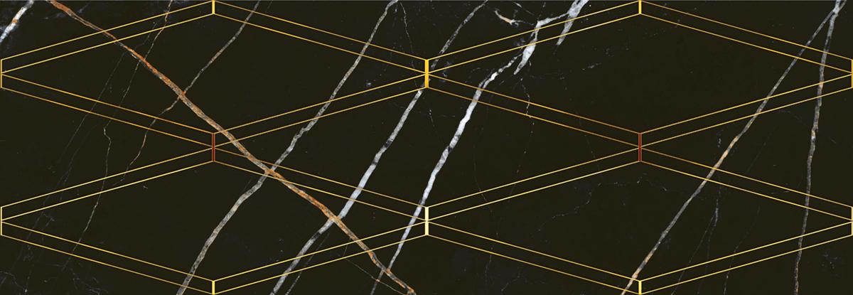 Декор 588112001 Black & Gold (Блэ́к Энд Го́лд) Rombi 24,2х70, Eletto Ceramica (Элетто Керамика)