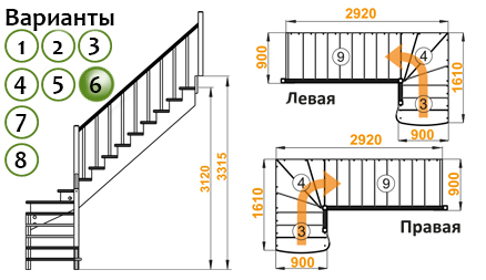 Лестница К-001м/6 Л сосна (6 уп), Profi&amp;Hobby