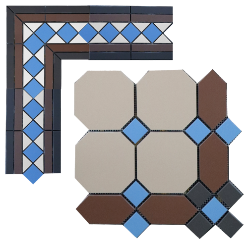 Метлахская плитка Пушкин плитка-модуль кофе с молоком (005/006/008/013) 24,7х24,7, Keramark (Керамарк)