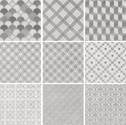 Керамогранит SG1576N Карнаби-стрит орнамент серый 20x20x0,8, Kerama Marazzi (Керама Марацци)