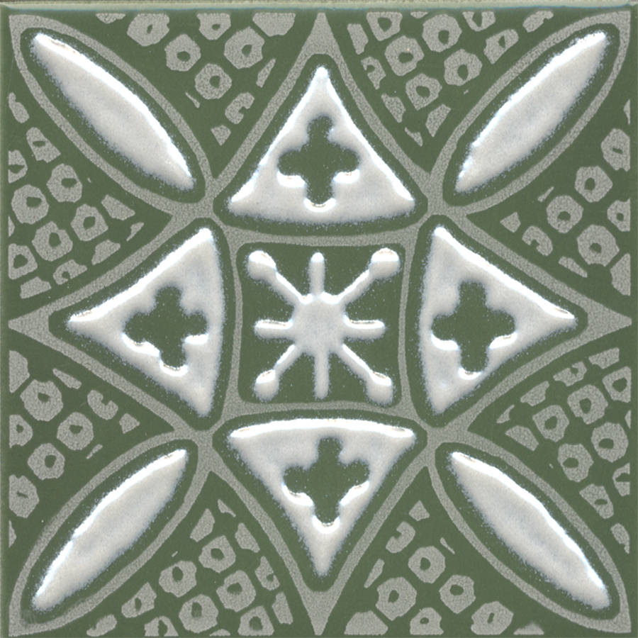 Декор KMD3STA019GN Бахия 2 зелёный глянцевый 9,8x9,8x0,7, Kerama Marazzi (Керама Марацци)