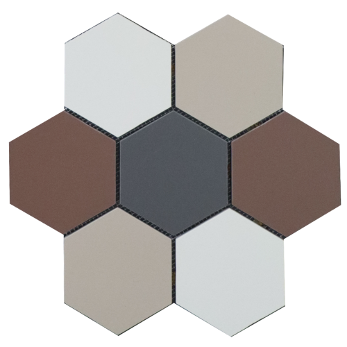 Плитка-гексагон Выборг желто-коричневый микс (001/005/006/013) 29,2х28,1, Keramark (Керамарк)