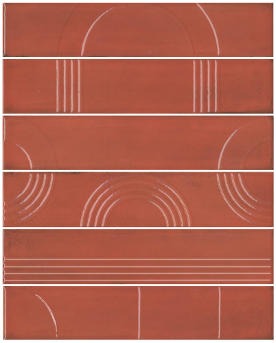 Панно KMP3STA005RN6X Мажорель красный глянцевый (из 6 частей 6х28,5) 36x28,5x1, Kerama Marazzi (Керама Марацци)