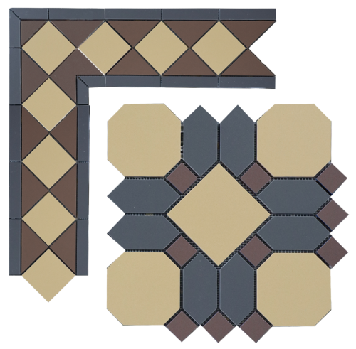 Метлахская плитка Павловск плитка-модуль горчичный (015/013/006) 29,9х29,9, Keramark (Керамарк)