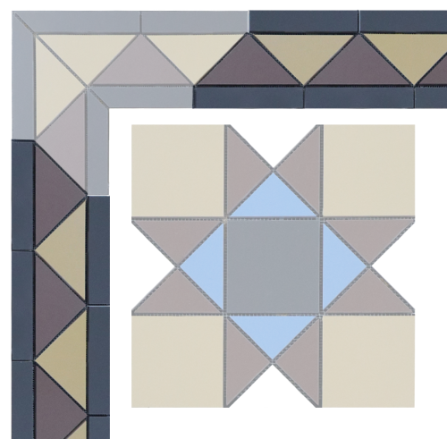 Бордюр метлахской плитки Кронштадт черный (006/015/013) 30,6х10,6, Keramark (Керамарк)