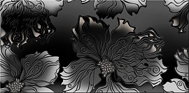 582302001 Валькирия Антрацит Цветы черный декор 20,1х40,5, Azori