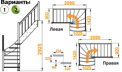 Лестница ЛС-09м/2 П сосна (3 уп), Profi&Hobby