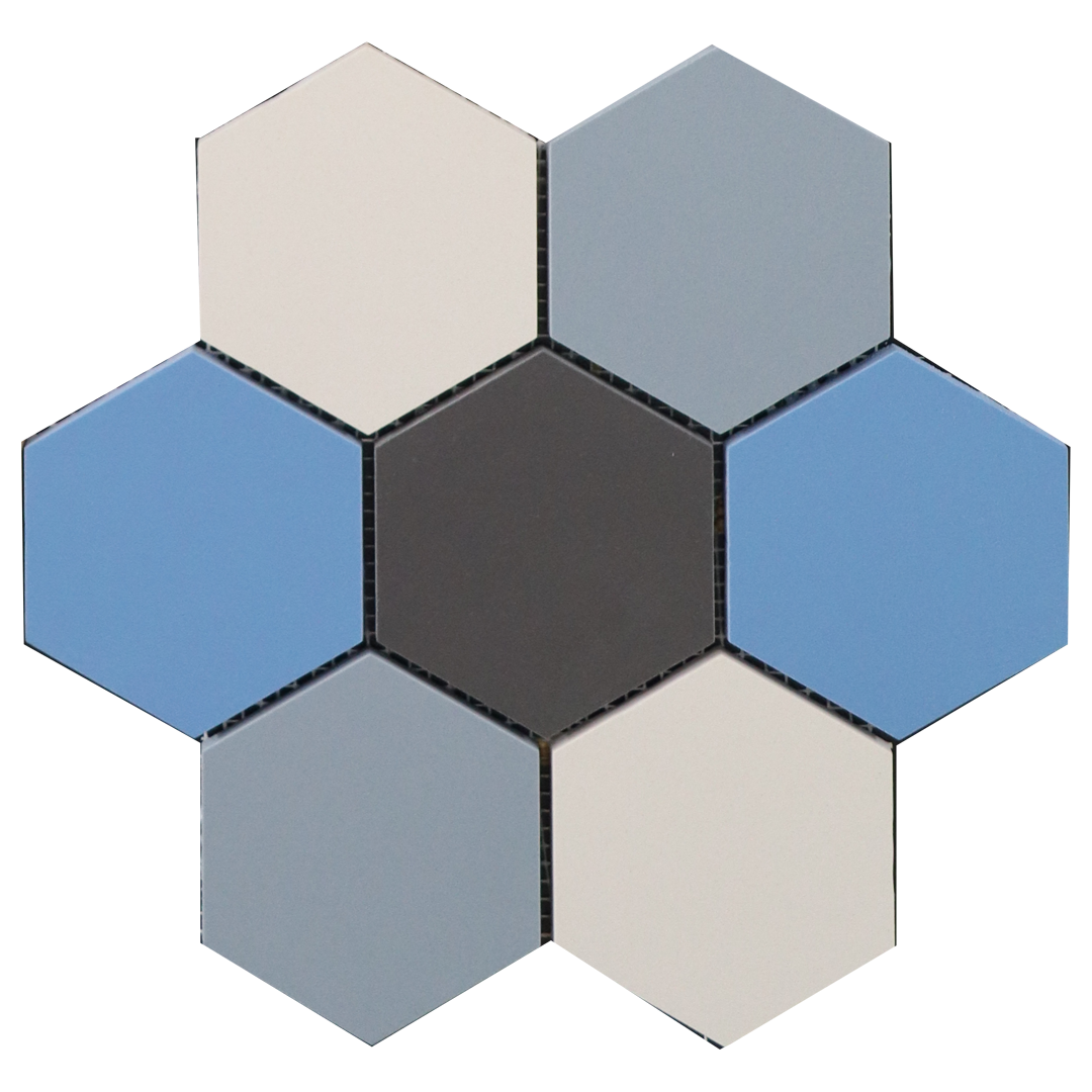 Плитка-гексагон Выборг голубой микс (001/008/012/013) 29,2х28,1, Keramark (Керамарк)