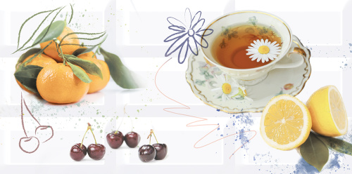 Декор 583012021 Vogue (Вог) Morning 3 белый 20,1х40,5, Azori (Азори)