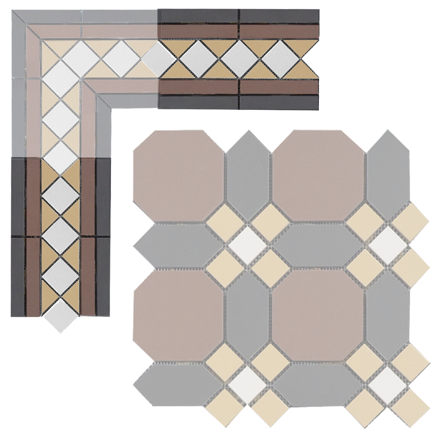 Бордюр метлахской плитки Гатчина шоколад (006/013/015/001) 30,6х16, Keramark (Керамарк)