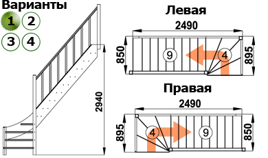 Лестница ЛС-07м/1 Л сосна (3 уп), Profi&Hobby