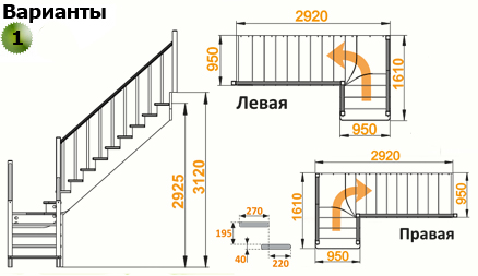 Лестница К-032м П сосна (6 уп), Profi&Hobby