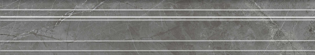 Бордюр BLF026R Багет Риальто серый тёмный глянцевый обрезной 40x7,3x2,7, Kerama Marazzi (Керама Марацци)