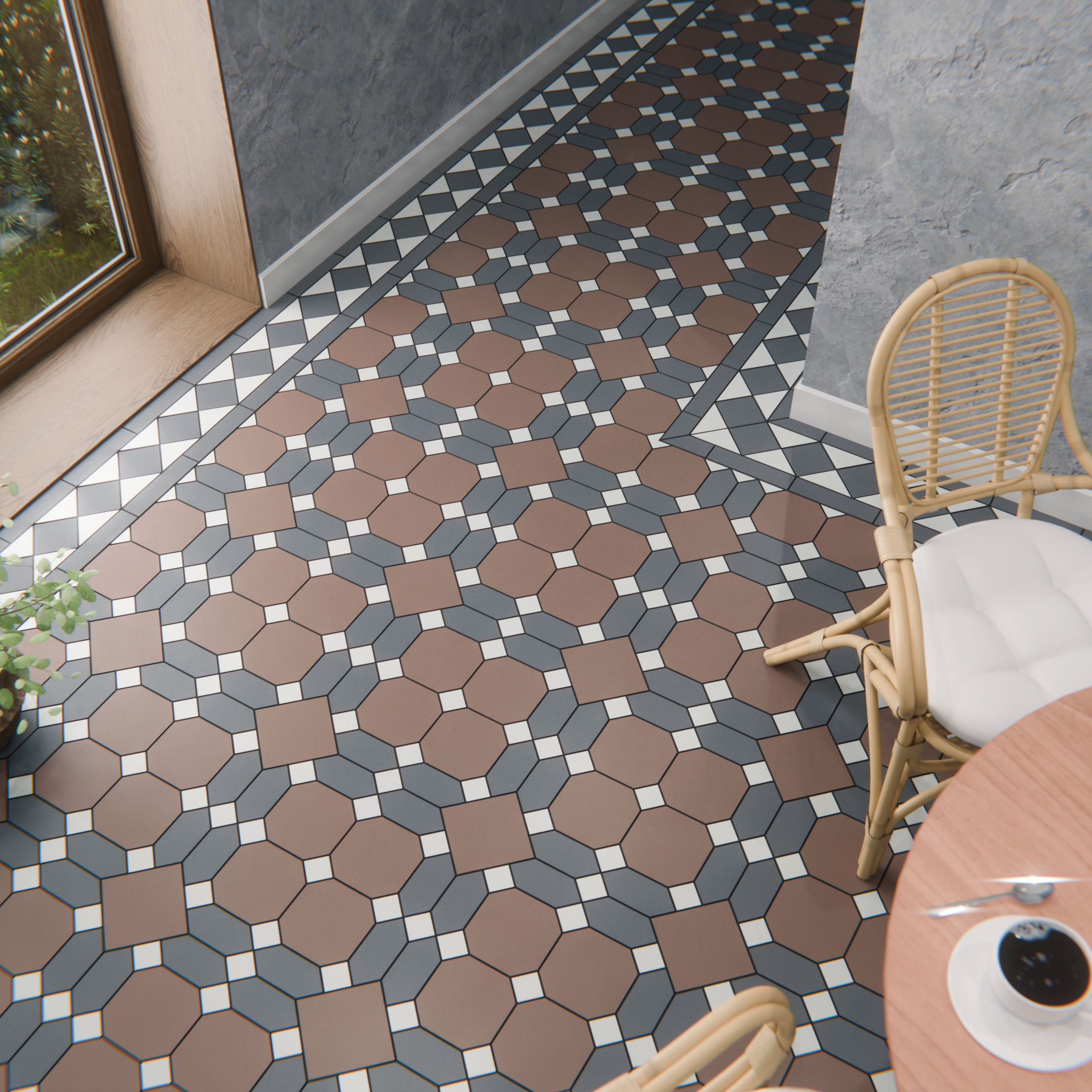 Коллекция метлахской плитки Павловск шоколад 29,9х29,9, Keramark (Керамарк)