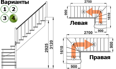 Лестница К-001м/4 П сосна (6 уп), Profi&amp;Hobby