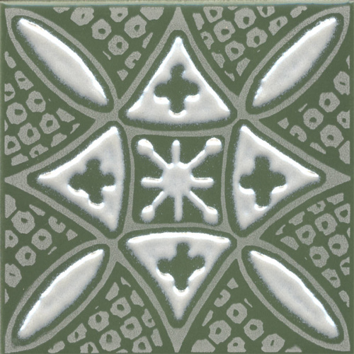 Декор KMD3STA019GN Бахия 2 зелёный глянцевый 9,8x9,8x0,7, Kerama Marazzi (Керама Марацци)