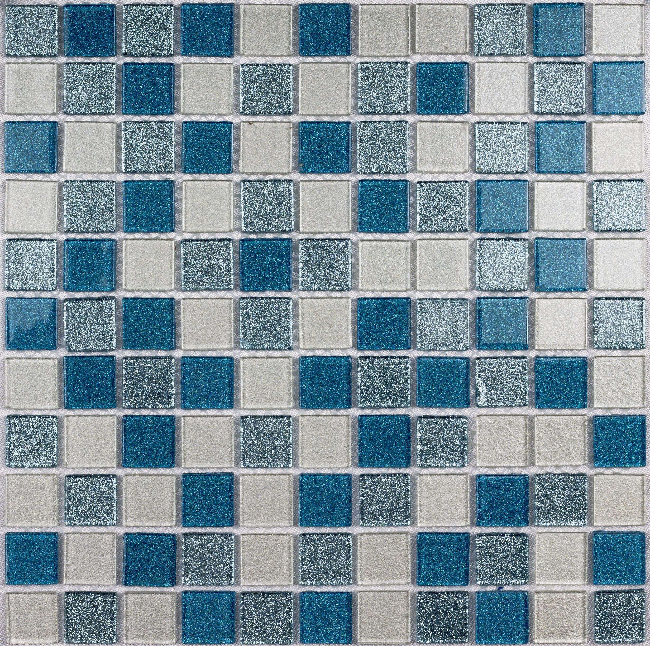 Shine blue мозаика стеклянная 30х30, Bonaparte (Бонапарт)