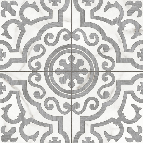 Керамогранит A16010 Siena белый узоры рельеф 42х42, Cersanit