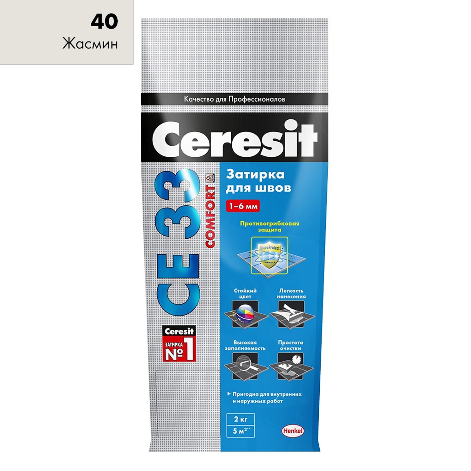 40-Затирка Жасмин CE33 2керамогранит 12шт/уп Ceresit
