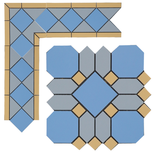 Метлахская плитка Павловск плитка-модуль синий (012/008/015) 29,9х29,9, Keramark (Керамарк)