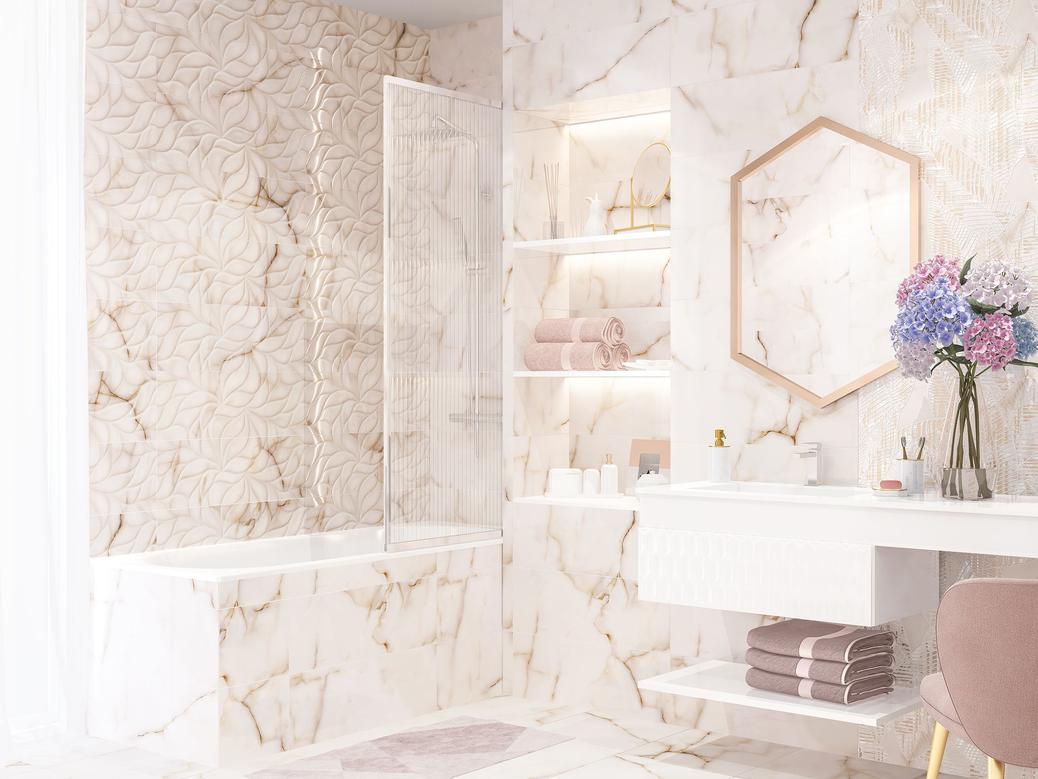 Коллекция плитки Rosa Portogallo (Ро́за Портогáлло) 24,2х70, Eletto Ceramica (Элетто Керамика)