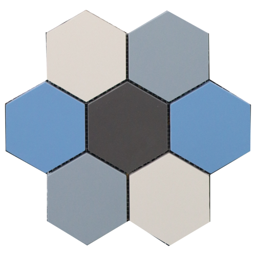 Плитка-гексагон Выборг голубой микс (001/008/012/013) 29,2х28,1, Keramark (Керамарк)