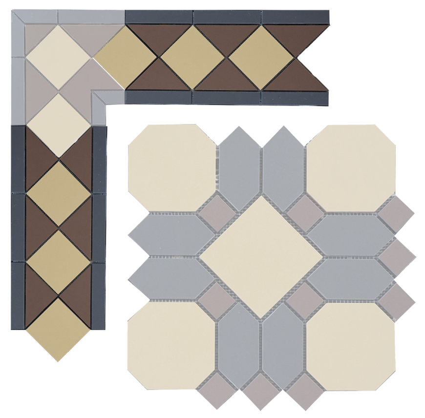 Бордюр метлахской плитки Павловск горчичный (015/013/006) 30,9х15,8, Keramark (Керамарк)