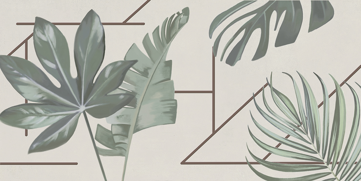 Декор 588012003 Azolla (Азолла) 2 зеленый 20,1х40,5, Azori (Азори)