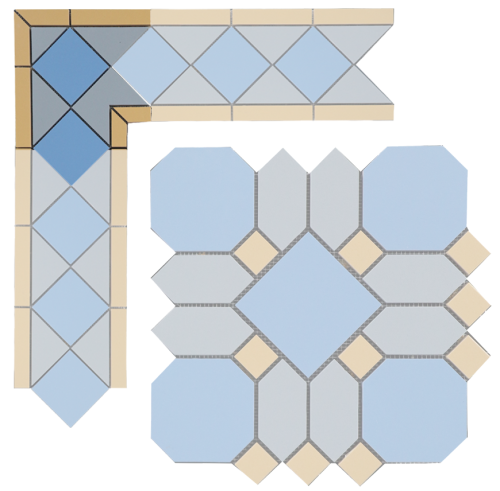 Угловой элемент метлахской плитки Павловск синий (012/008/015) 18,1х18,1х15,8, Keramark (Керамарк)