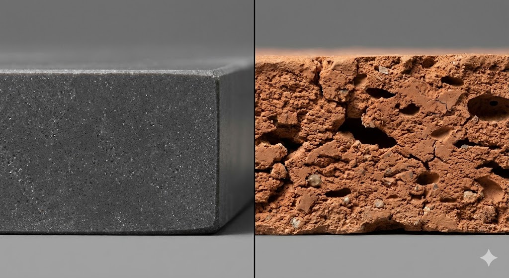 Сравнение структуры плотного керамогранита и пористой керамической плитки в разрезе.jpg