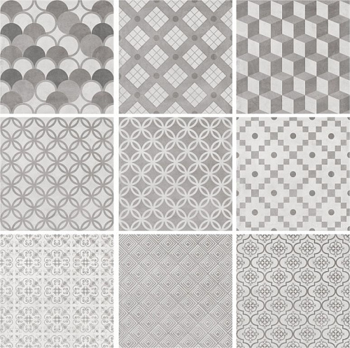 Керамогранит SG1576N Карнаби-стрит орнамент серый 20x20x0,8, Kerama Marazzi (Керама Марацци)