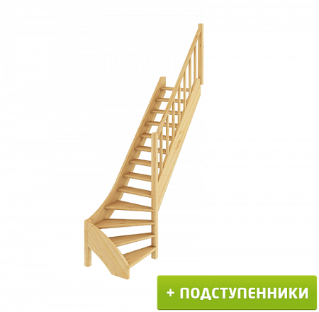 Лестница ЛС-07м/1 П с подступенками сосна (4 уп), Profi&Hobby