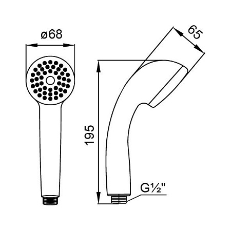 1401F68M18 Hand Shower лейка для душа 140, Milardo