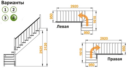 Лестница К-031м/4 П сосна (5 уп.), Profi&Hobby