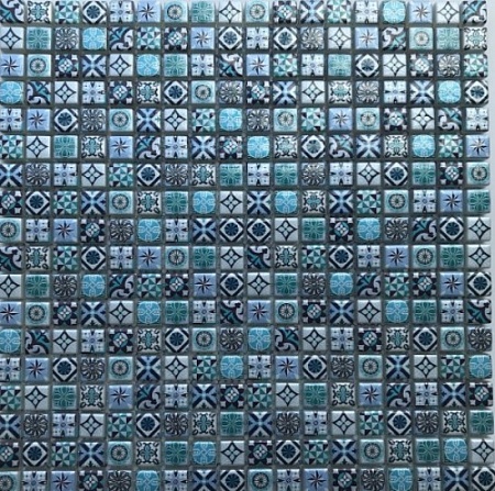 Xindi Blue мозаика стеклянная 30х30, Bonaparte (Бонапарт)