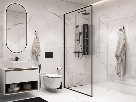 A17126 Futura (Футура) тонкий Deep Calacatta белый ректификат керамогранит 60х120, Cersanit