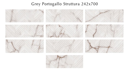 509211101 Grey Portogallo (Грэй Портогáлло) Struttura Linea плитка для стен 24,2х70, Eletto (Azori)