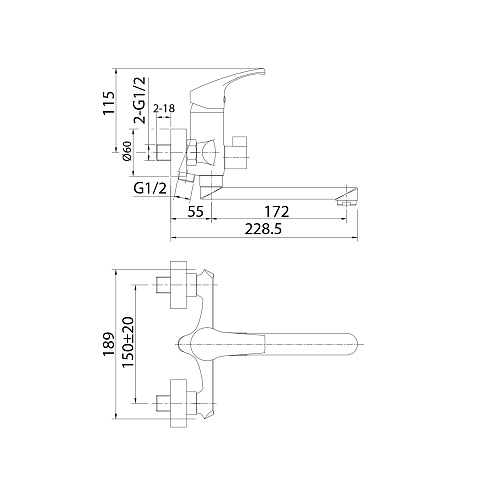 STESB02M02 Sterm смеситель для ванны, Milardo