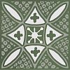 Декор KMD3STA019GN Бахия 2 зелёный глянцевый 9,8x9,8x0,7, Kerama Marazzi (Керама Марацци)