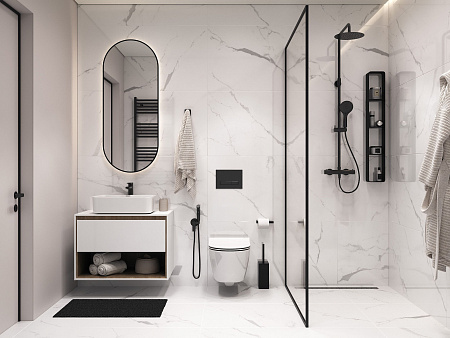 A17126 Futura (Футура) тонкий Deep Calacatta белый ректификат керамогранит 60х120, Cersanit