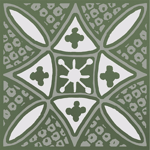 Декор KMD3STA019GN Бахия 2 зелёный глянцевый 9,8x9,8x0,7, Kerama Marazzi (Керама Марацци)