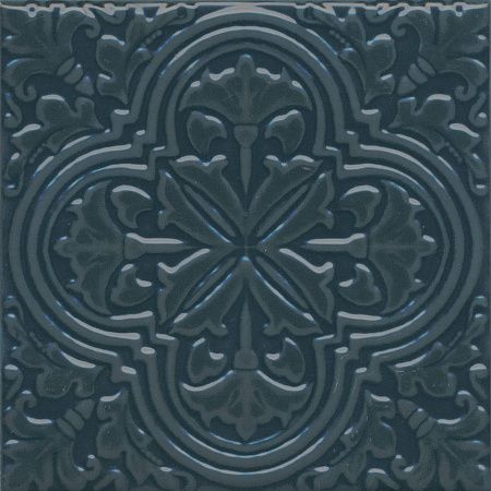 Декор KMD3STA004BN Фес бирюзовый тёмный глянцевый 15x15x0,77, Kerama Marazzi (Керама Марацци)