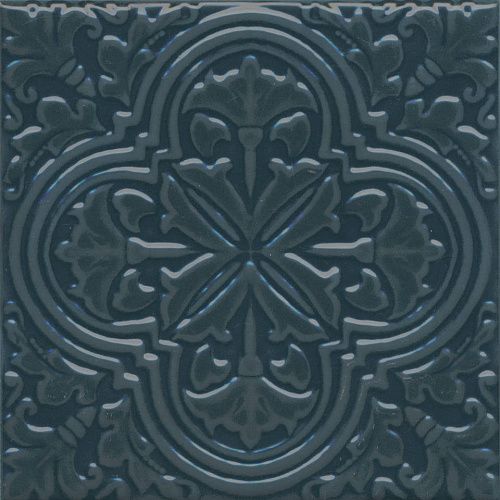 Декор KMD3STA004BN Фес бирюзовый тёмный глянцевый 15x15x0,77, Kerama Marazzi (Керама Марацци)