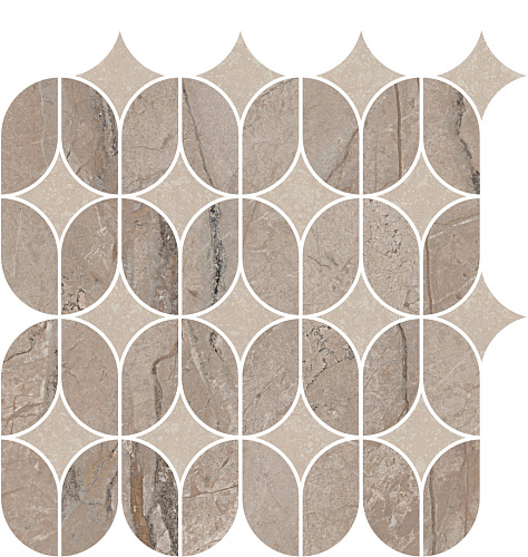 Декор KMD2HID014BR Ифран наборный бежевый светлый глянцевый обрезной 30x32,5x0,9, Kerama Marazzi (Керама Марацци)