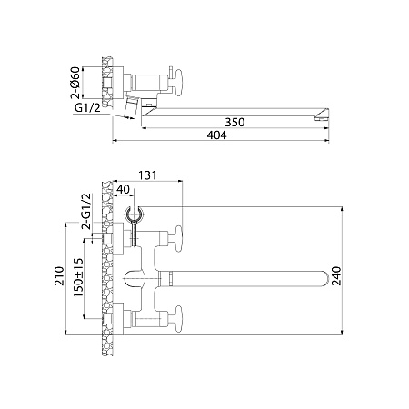 ACRSBL2i10WA Acros смеситель для ванны с длинным изливом, Iddis